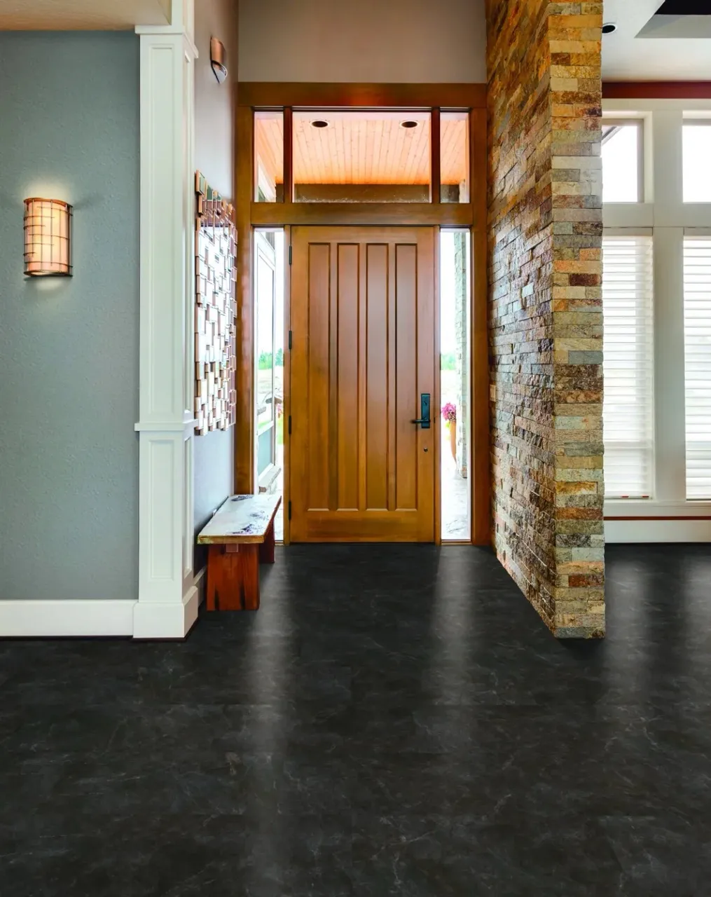 installed vinyl flooring in home