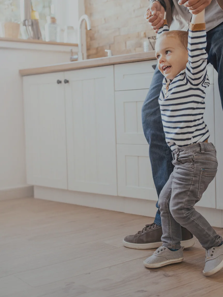 Family enjoying new flooring in their San Diego home. Up to 20% off and 0% interest for 12 months